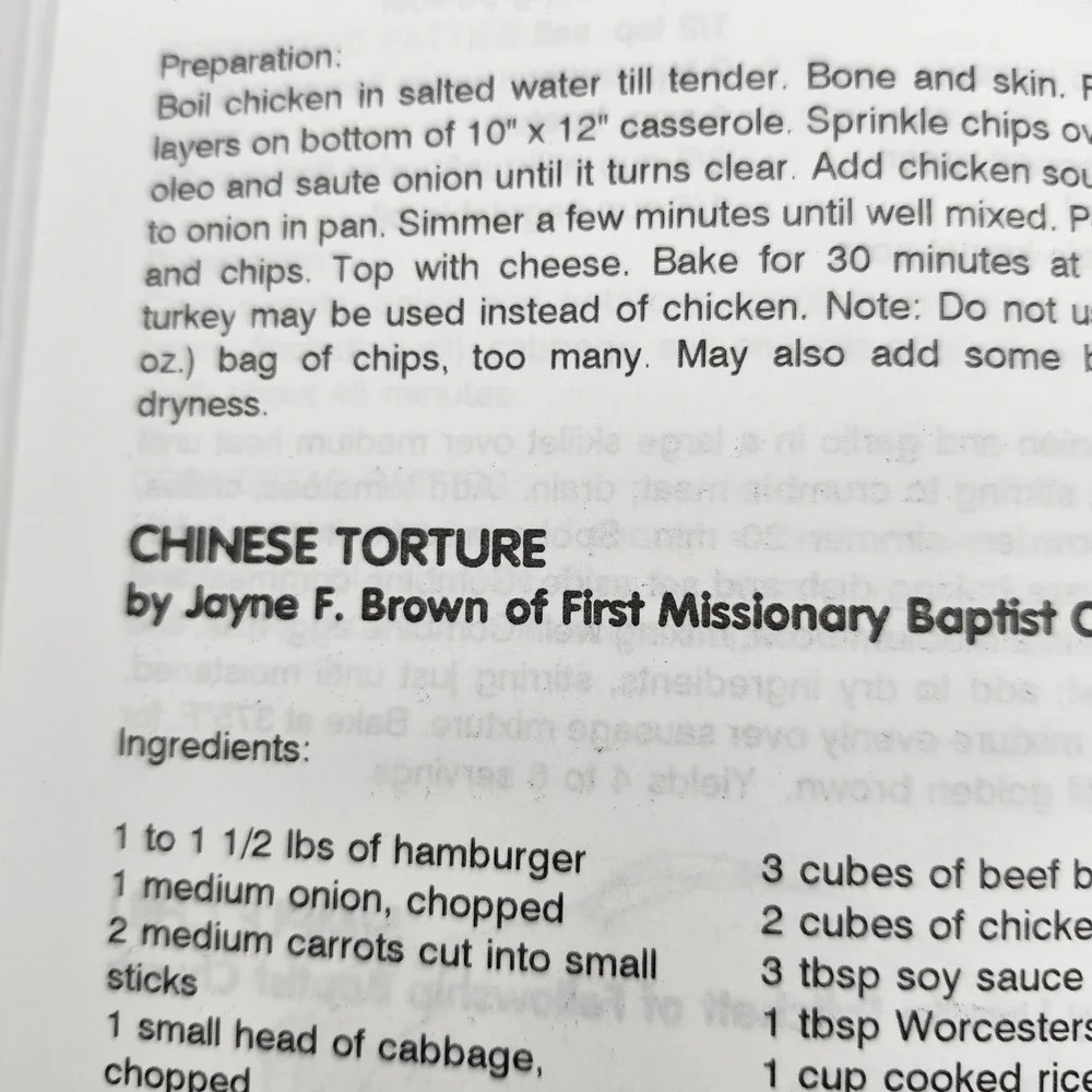 Burnt Offerings West Florida Baptist Association Cookbook Recipes‎ 1994